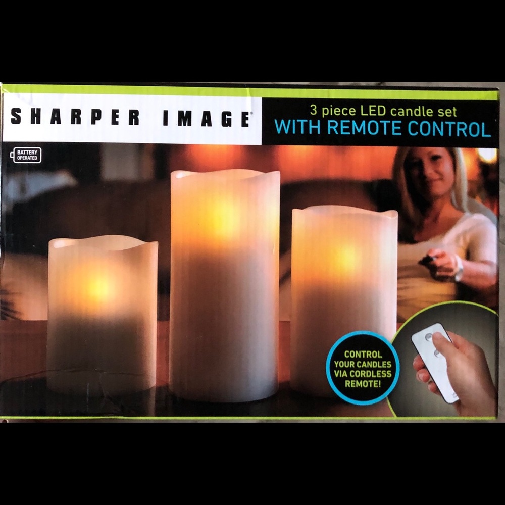 3 piece remote control led candle set
